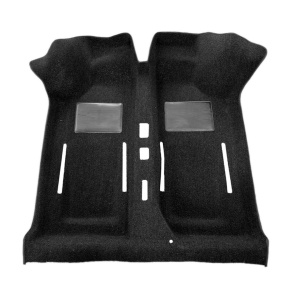 Carpet - Black - Two heel protectors - Looped pile